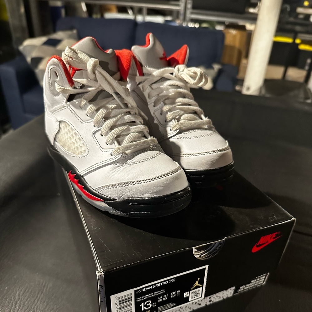 Nike Air Jordan 5 Fire Red Pre-School 13C Little Kids Boy Girl